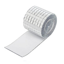 Silver Glass Mosaic Mirror Tiles, Self-Adhesive Square Stickers for Home Decor, DIY Projects, Disco Ball Decoration, Silver Color