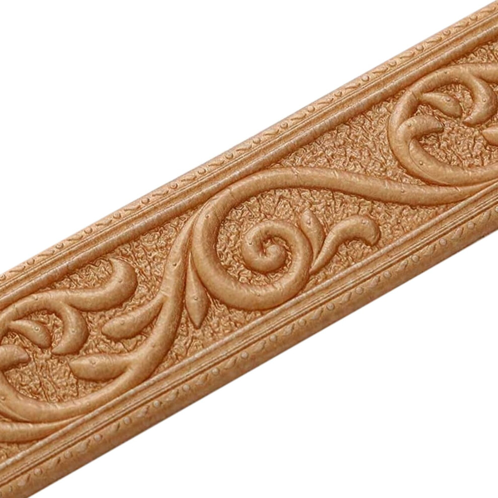 Self-Adhesive 3D Foam Baseboard Â Flexible Wall Molding For Easy Peel And Stick Home Decoration (2.3M X 5.5Cm, Brown) 6947110556727