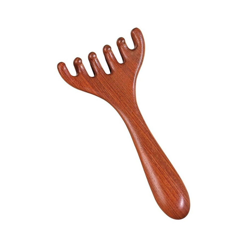 Curling Comb Wide Tooth Wooden Hair Comb for Smooth Scalp Massage and Scratching - Multifunctional Household Meridian Brush