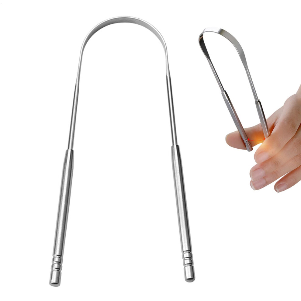 Stainless Steel Tongue Scraper for Oral Hygiene, Ergonomic Handle Tongue Cleaner for Fresh Breath and Dental Health