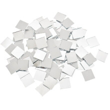 Mini Glass Mirror Mosaic Tiles Pack of 100, Self-Adhesive 1x1 Inch Mirror Stickers for DIY Craft Decoration