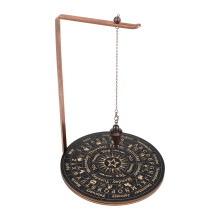 Pendulum Board Set with Stones Holder, Divination Board for Meditation, Witchcraft Tools, Style 1