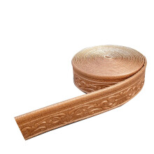 Self-Adhesive Baseboard 10m Roll 3D Pattern Wall Trim Waterproof Decorative Border Brown 10x8cm for Home Use
