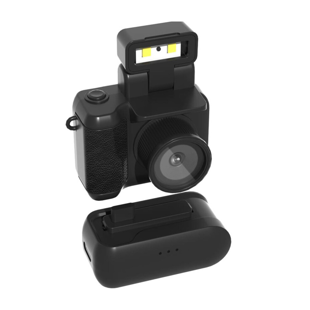 Retro Mini Camera Recorder 1080P Hd Video Recording With Flash Function, Abs Material, Including Screen And Base 6038364694379
