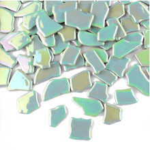 Mosaic Stones Tiles Flip Ceramic Mosaic for Crafts DIY Decoration Light Green Irregular Glazed Porcelain 2-4cm