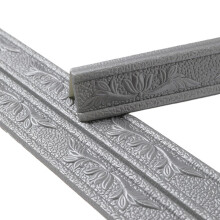 Schaumstoff-Wandkantenstreifen-Aufkleber Selbstklebend, Wasserdichte Eck-Taillenlinie Tapete 0.77m x 8cm x 5.5mm Silver