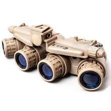 Night Vision Goggles Four Tube Binoculars Lightweight Cosplay Prop in Light Brown for Outdoor Activities