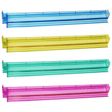 Mahjong Slider Stand Set of 4 - Transparent Acrylic Tile Tray Organiser for Mahjong, Mexican Train, and Domino Games