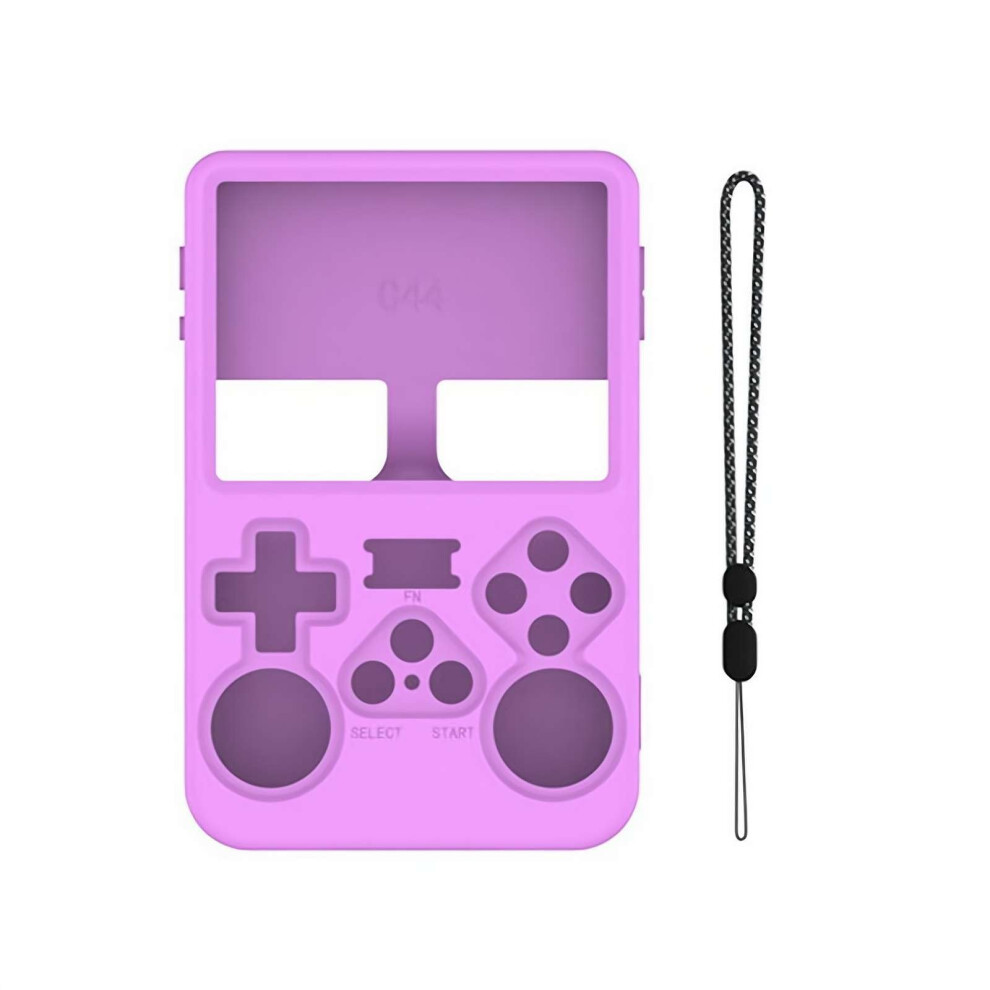 Silicone Case For R36s Handheld Game Console, Ultra Thin Shockproof, Washable, Anti-Scratch Protective Cover, Lanyard, Purple 6482260059372
