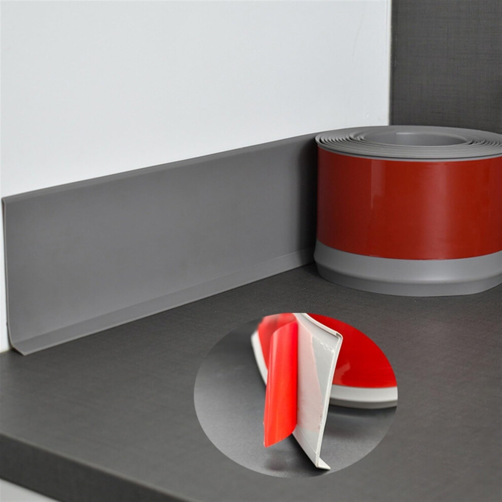 Wandverkleidung Selbstklebende Randleiste 4 Zoll Flexibel Hohlkehlensockelleiste Grau 8 M Fã¼R Wand Und Boden 6447073070082