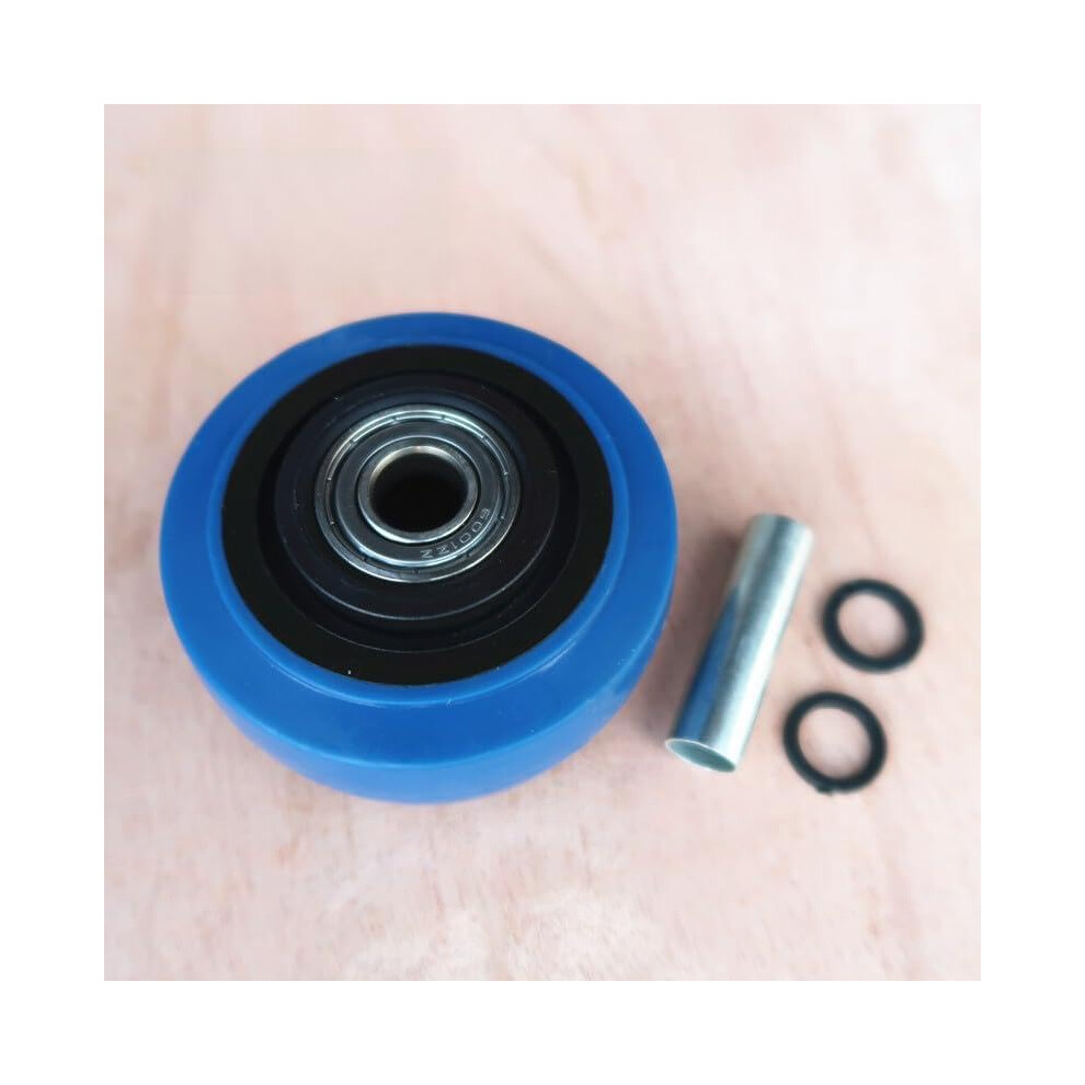 3-Inch Blue Polyurethane Caster Wheel, Single Mute, Flat Trolley Replacement, Heavy-Duty, Elastic Rubber Design 6038364695840