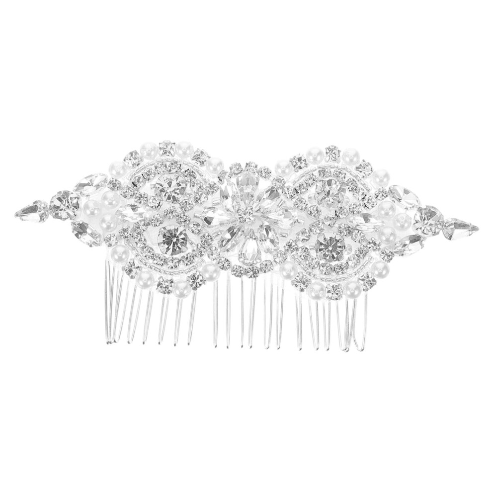 Bridal Hair Comb with Rhinestones, Zinc Alloy Side Comb for Women, Wedding Hair Accessories for Girls-image-OPC-PK2KZFC-NEW