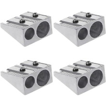 Double Hole Pencil Sharpener Set, 4 Pack Magnesium Metal Handheld Pencil Sharpener for School Office Art Supplies