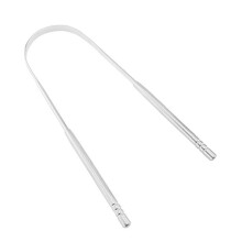 Stainless Steel Tongue Scraper for Oral Hygiene, Silver Tongue Cleaner Tool, Durable and Easy to Use