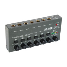 Audio Mixer with 6 Inputs, Professional 6 Channel Sound Mixer for Small Clubs and Bars, Stereo Line Mixer for Beginners