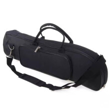 600D Waterproof Trumpet Gig Bag with 6mm Foam Padding for B and Youth Horn, Adjustable Strap, Double Zippers, Black 53x15x13cm