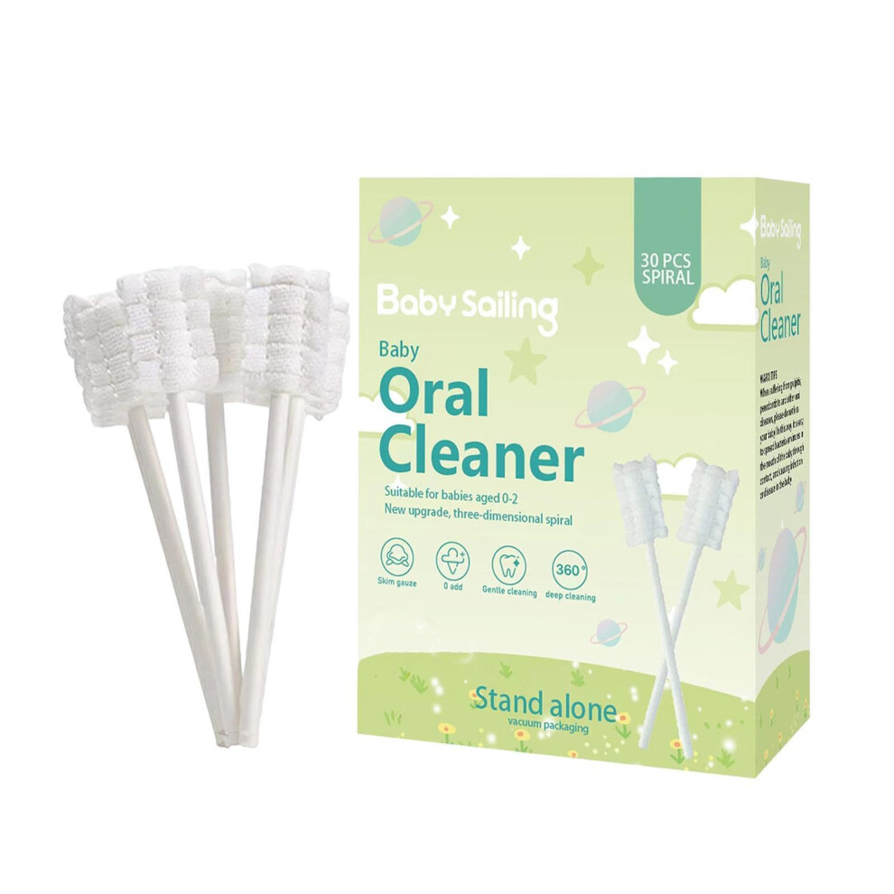Newborn Tongue Cleaner for Baby, 30 Soft Gauze Toothbrushes, Oral Care Mouth Cleaning Sticks for Infants, Dental Hygiene
