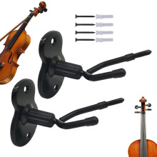 Violin Wall Mount with 2 Viola Hanger Hooks and Bow Holder, Sturdy Space-Saving Design, Easy Installation, 4.92 x 4.13 x 2.76 Inches