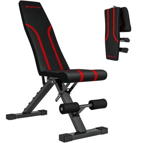SPORTNOW Foldable Weight Bench with 6-Level Backrest, Leg Extension 1
