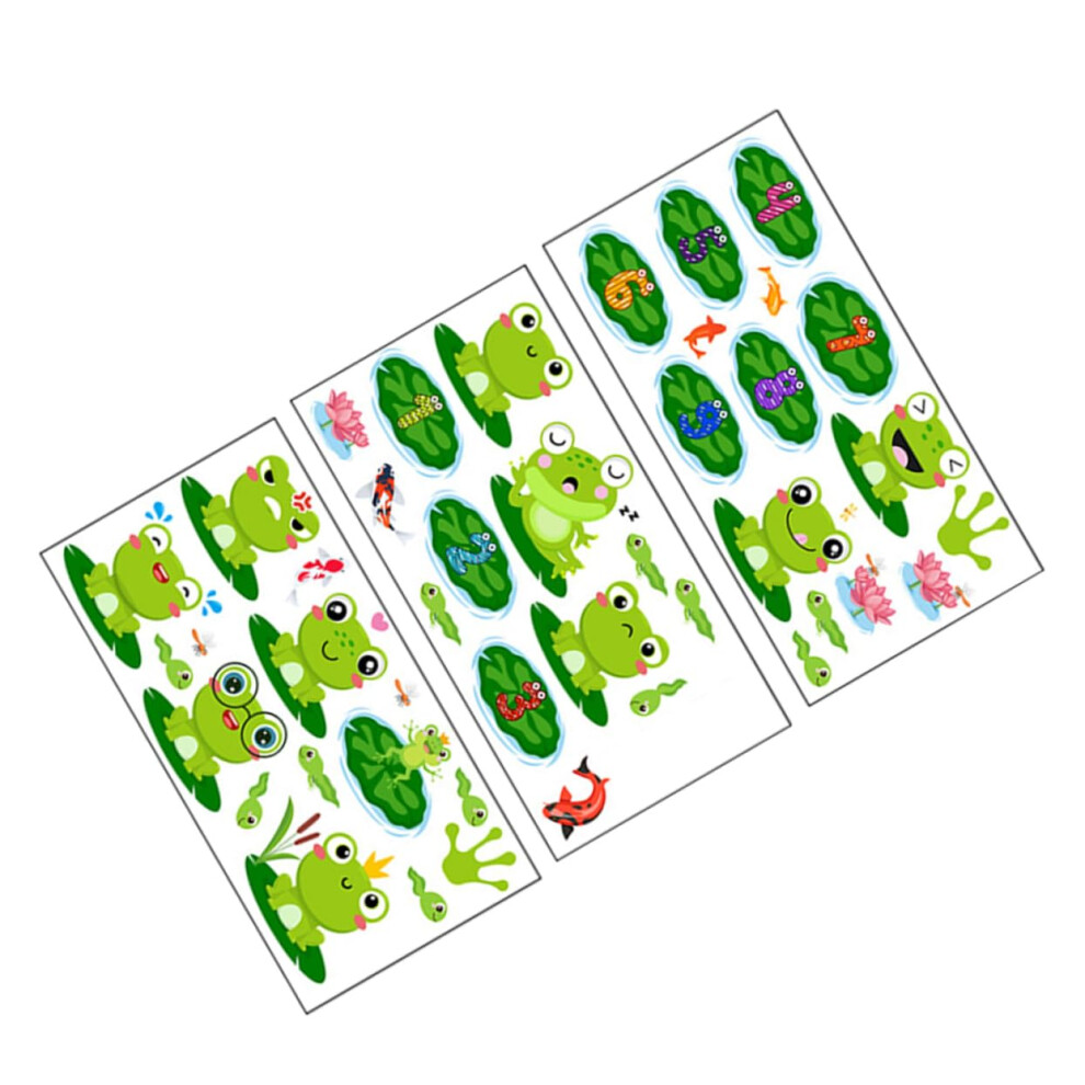 Cartoon Frog Floor Stickers Set - Removable Self-Adhesive Playroom Decals for Kids' Rooms and Kindergarten