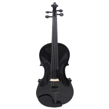Violin Full Size 4/4 Solid Wood Black Finish Suitable for Adult Beginners Practice 1/2 to 1/8 Scale