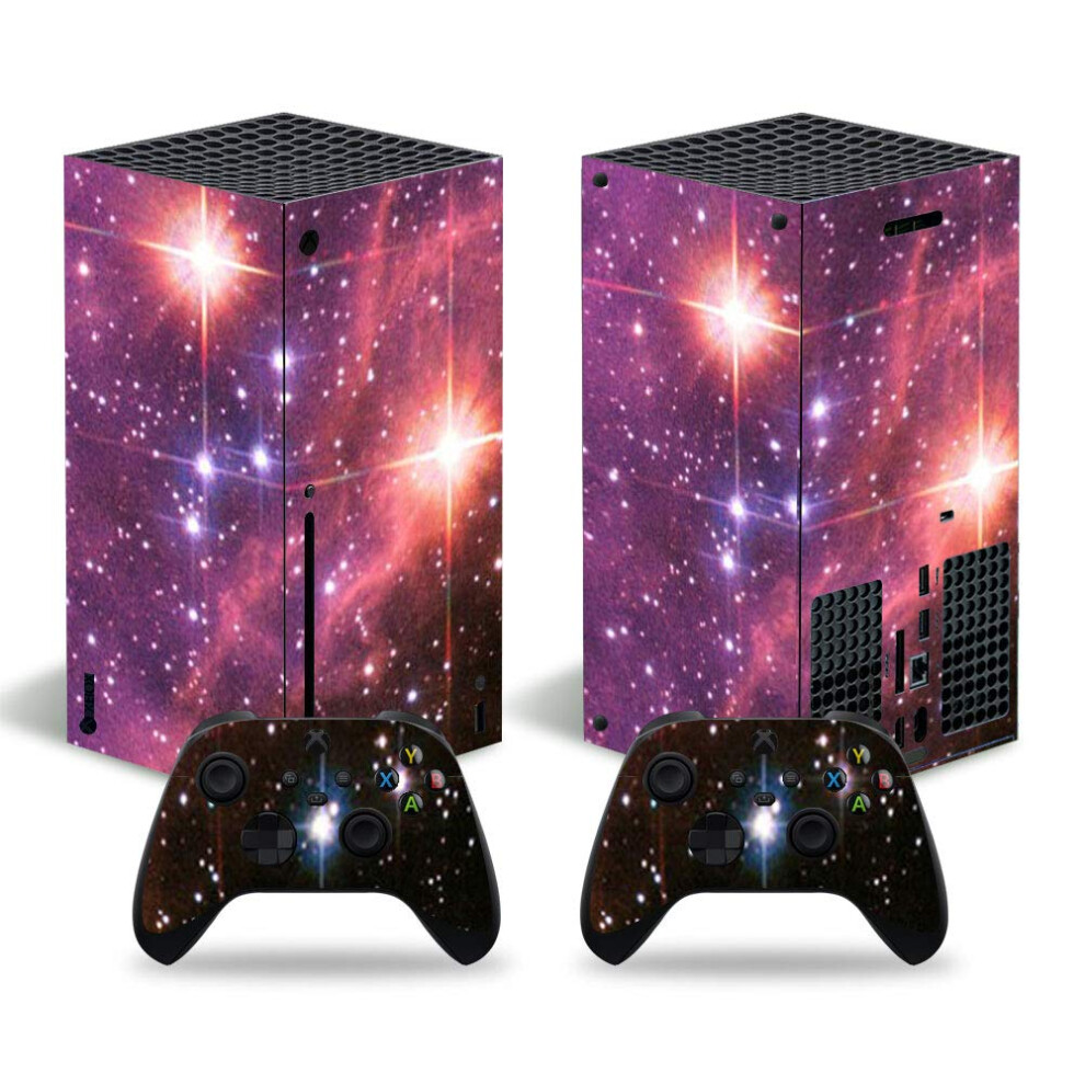 Vinyl Decal Sticker Fire Skin Wrap For Microsoft Xbox Series X Console With Two Free Wireless Controller Stickers Blue 6038364697646