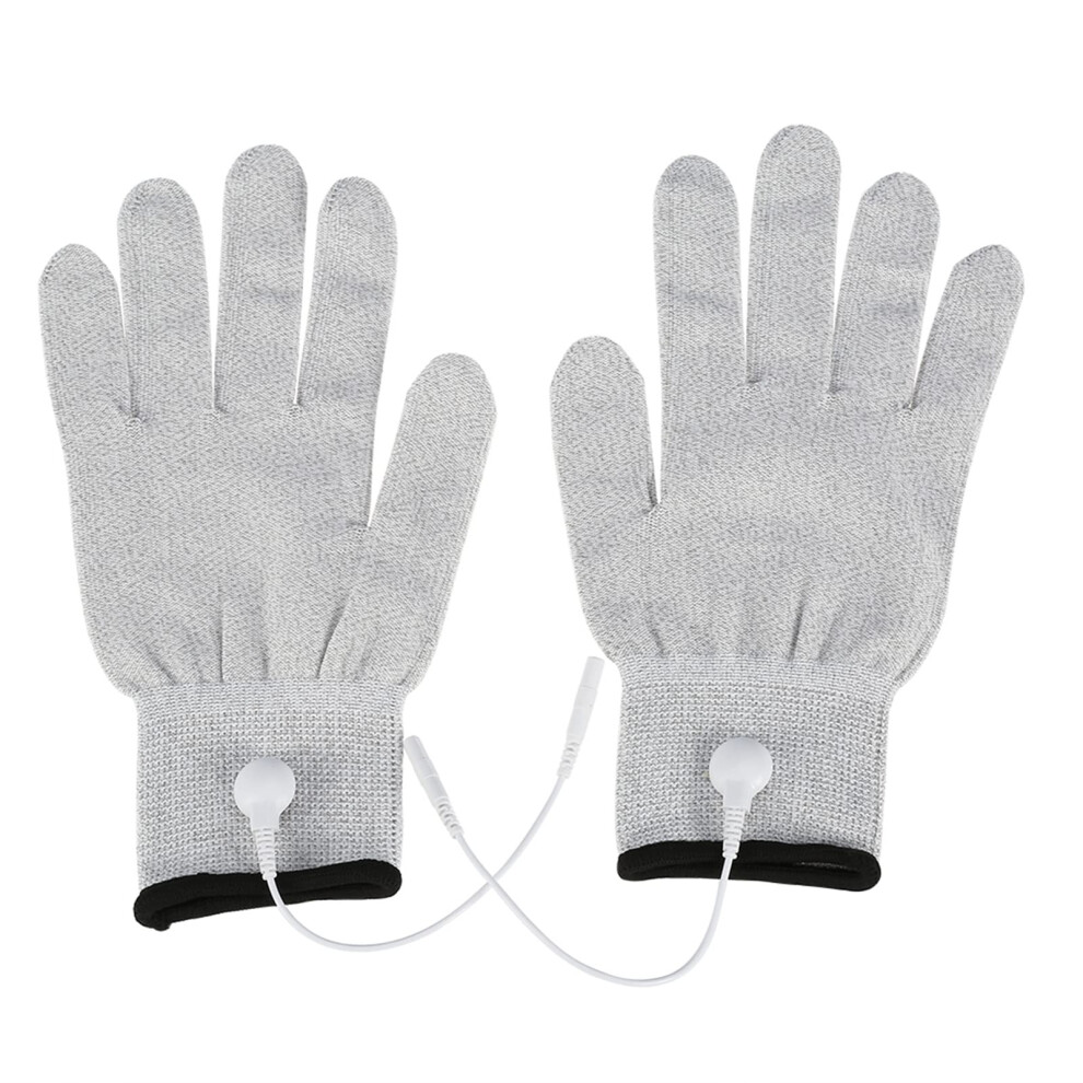 Conductive Electrode Massage Gloves with Wires for Beauty Devices, Size Medium, Electrotherapy Accessories for Skin Care