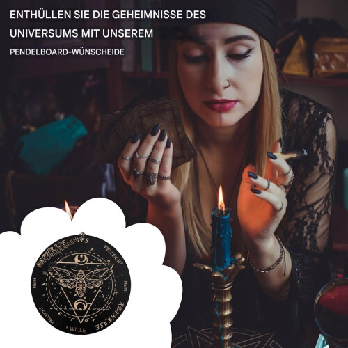 Pendulum Necklace with Round Wooden Divination Pendulum Board | Decision Maker Panel for Themed Parties 2
