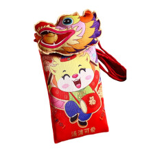 2024 Chinese New Year Red Envelope Dragon Year Fabric Lunar New Year Red Packet Spring Festival for Kids