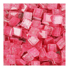 Mosaic Tiles 80g 2.82oz Sparkly Shiny Glass 1cm Square Light Red DIY Craft Material Multicolor Mosaic Pieces