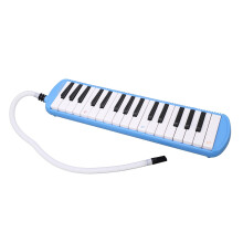32-Key Soprano Melodica Piano with Tube and Bag, Portable Lightweight Air Keyboard for Beginners and Adults, Blue