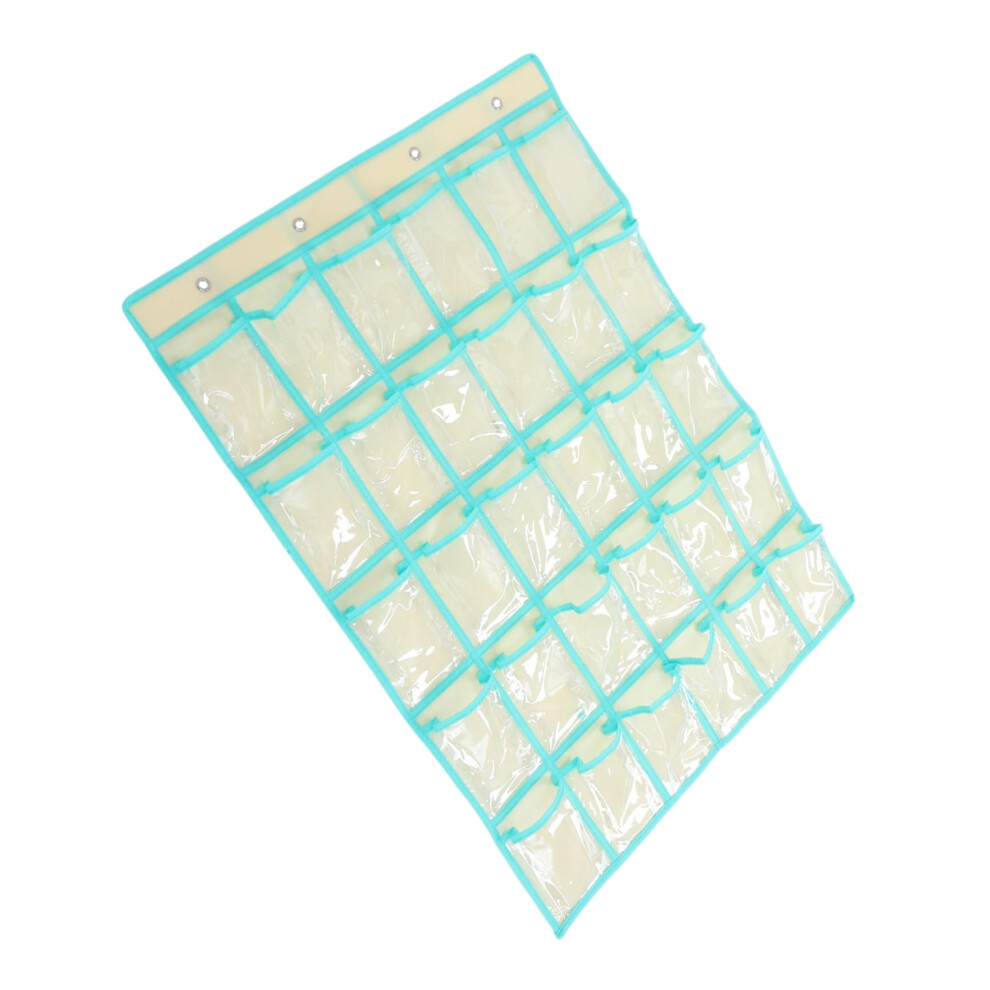 Hanging Organizer with Transparent Pockets, 30-Slot Storage Bag for Jewelry and Phones, Wall or Door Mounted, Classroom/Home Use-image-OPC-PK2MB5N-NEW