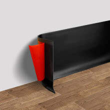 PVC Skirting Board 10cm x 4m Self-Adhesive Flexible Black PVC Trim for Wall and Floor Angle Cladding Joints