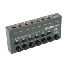 AudioMixer Compact Soundboard Console with 6 Inputs, Stereo Line Mixer for Home Studio and Live Performance