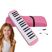 Melodica Instrument Double Tube Mouthpiece - Pink, Compatible with Air Piano Keyboard, Ideal for Adults and Kids