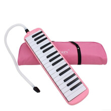 32 Keys Melodica for Music Students with Carry Bag, Pink Rose Color, Lightweight and Portable Musical Instrument