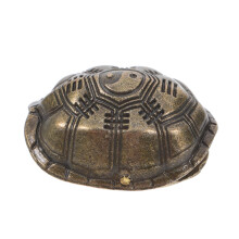 Chinese Feng Shui Brass Turtle with Coins for Wealth, Health, and Home Office Decor, Inspirational Practical Accessory