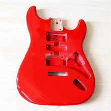 E Guitar Body DIY Kit for Adults, Wooden Instrument Replacement Kit, Red Color, Customizable Size and Design