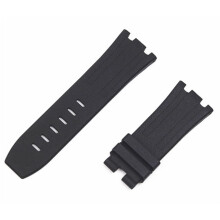 Watch Strap 28mm Natural Fluoro Rubber Silicone Compatible with Audemars Piguet Models 15703 15710 15706 Silver Buckle