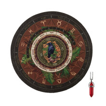 Wahrsagungsmatte Gummi Metaphysical Message Board with Crystal Divination Necklace and Red Pendulum for Tarot Readings