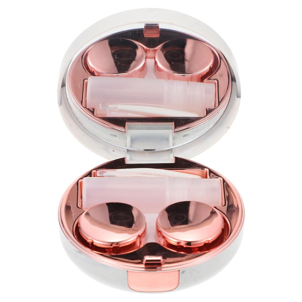 Marble Pattern Contact Lens Case with Mirror, Travel Storage Box for Lenses, Portable Eyewear Organizer, Durable Design