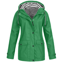 Rain Jacket Women's Waterproof Breathable Plus Size Thin Windbreaker Long Parka Green XXL Lightweight Raincoat