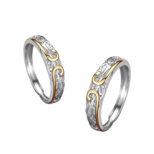 Son-Wukong Monkey Rings Set of 2, Stainless Steel Cosplay Jewelry for Couples, Black Son-Wukong Figure Rings