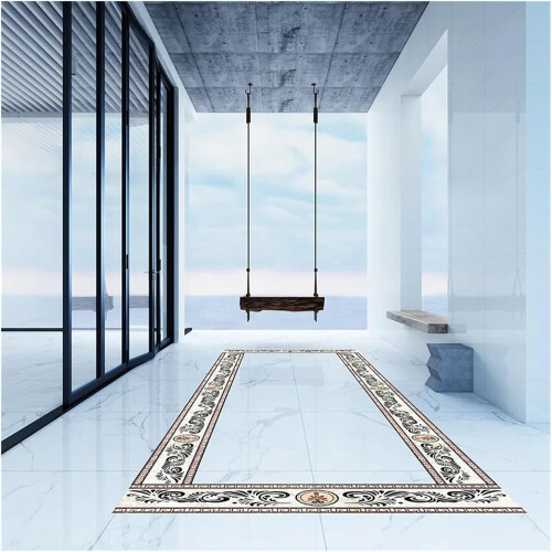 Self-Adhesive Baseboard Stickers 2 Pack, Waterproof Wall Borders for Bathroom, Office, Kitchen, Black 1