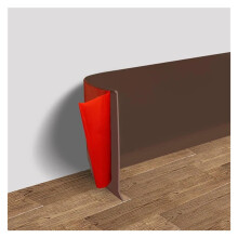 Skirting Board 3.0 Metres Soft PVC Waterproof Wall Cladding Anti-Collision Dark Brown Plastic Base