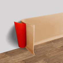 Skirting Board Self Adhesive 300cm Soft PVC Waterproof Plastic Skirting Board for Floor Chair Rail Light Brown