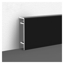 Adjustable Aluminium Skirting Boards Black Wall Channel Baseplate Cladding 4m x 5cm for Living Room Bedroom Kitchen