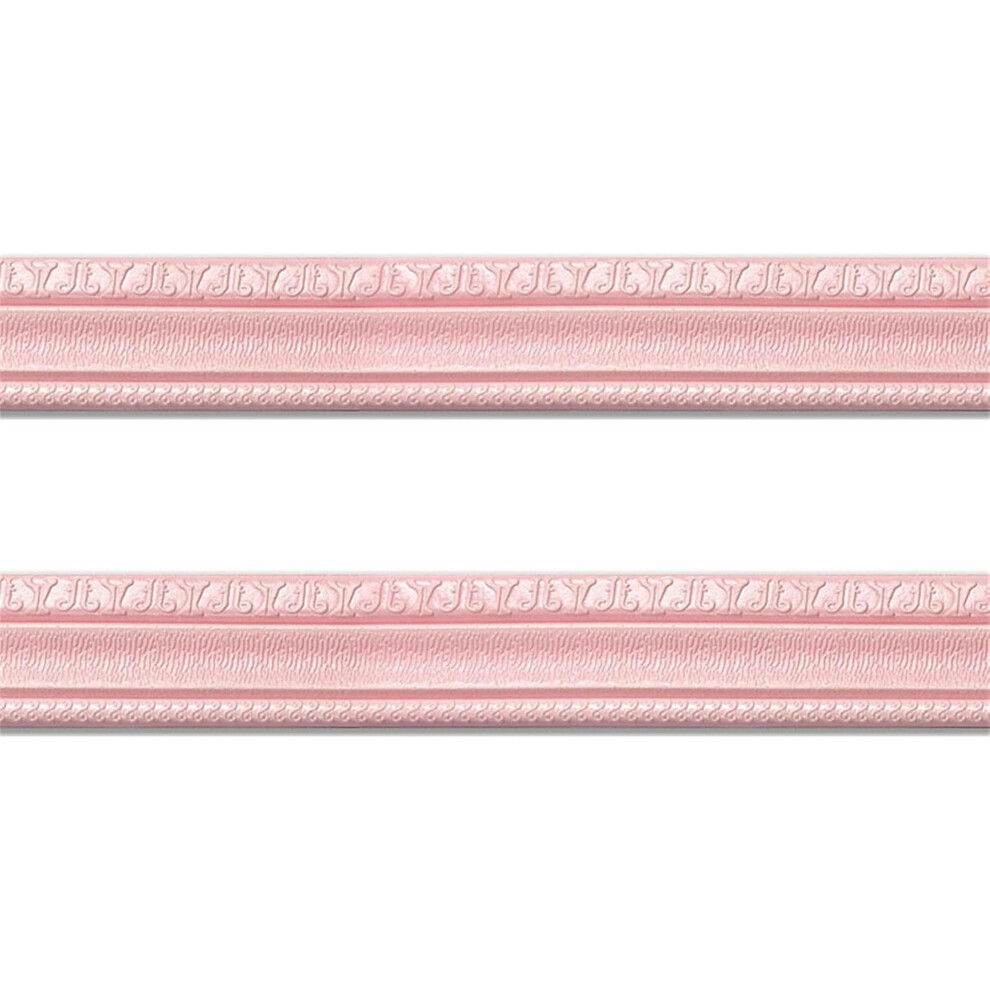 Trim Self-Adhesive Wall Trim, Flexible Foam Baseboard, Decorative Ceiling Molding, Pink 4.5Mm Adhesive Strip 6447073074943