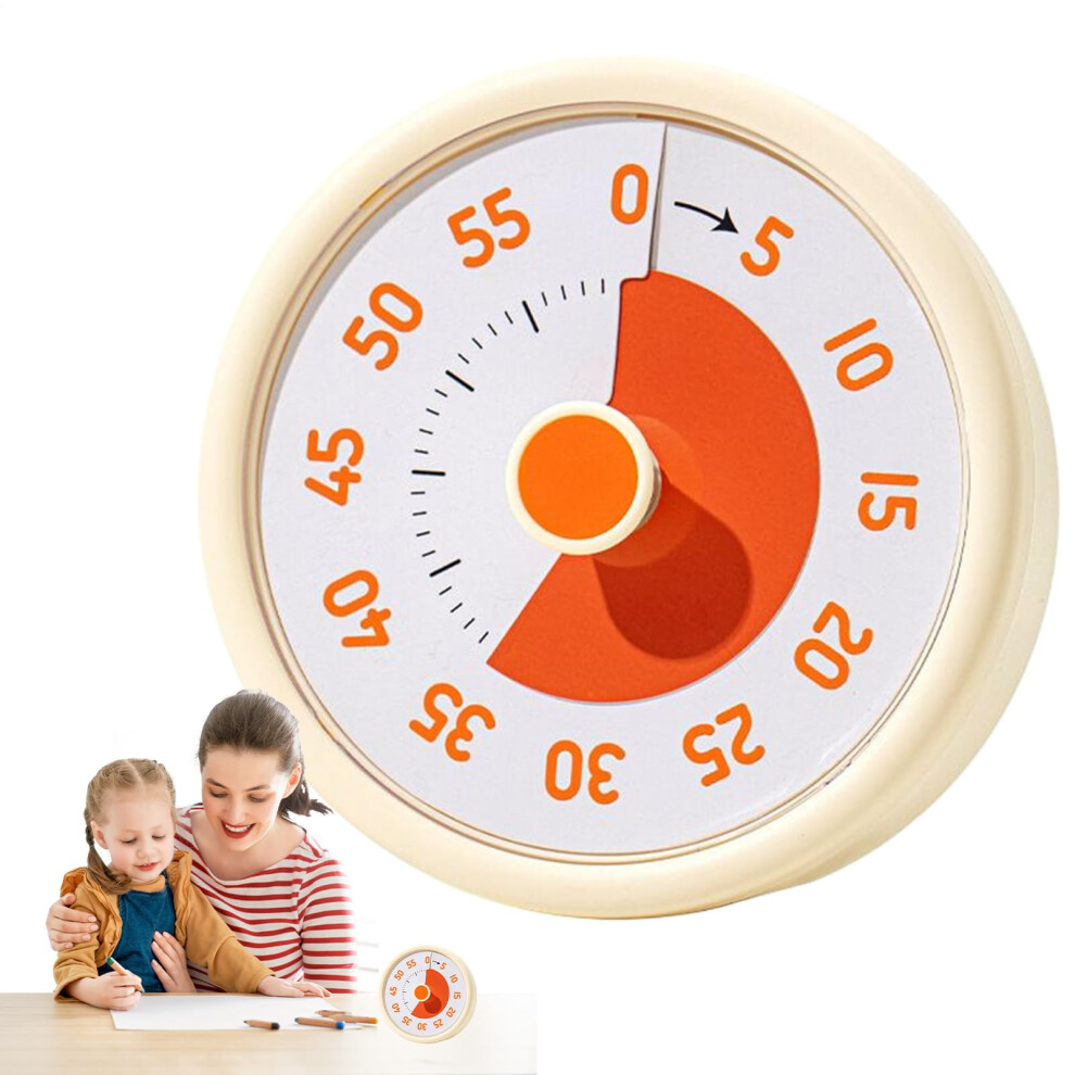 Kid Timer Visible Countdown Digital Alarm Clock 60 Minutes Kitchen Clock Rainbow Design for Homeschooling and Training Yellow