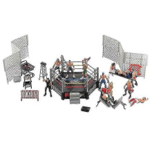 33-piece Wrestling Playset For Kids, Wwe Wrestler Warriors Toys With Ring & Realistic Accessories, F[HSfF]